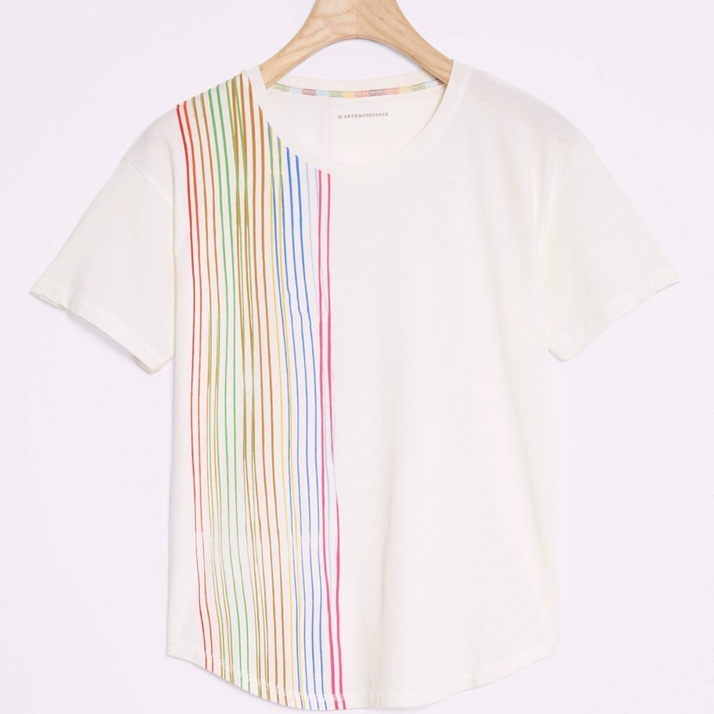 Anthropologie Rainbow Graphic Tee